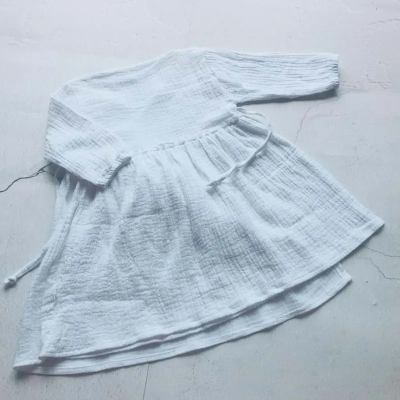 CX19 White Новинка года; платья для маленьких девочек; одежда в корейском и японском стиле; брендовая хлопковая Осенняя Новая повседневная модная одежда принцессы для девочек - Цвет: CX19 White