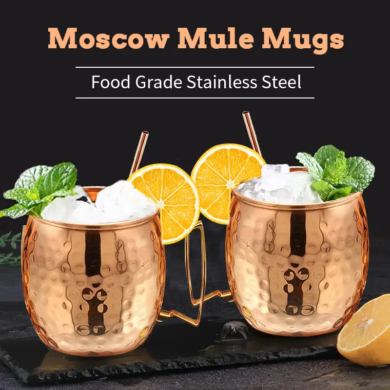 

550ml 1/4 Pcs 18 Ounces Hammered Copper Plated Moscow Mule Mug Beer Cup Coffee Cup Mug Copper Plated canecas mugs travel mug