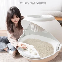 white large cat litter box fully enclosed furniture pet products cat litter box scoop plastic arenero gato cat supplies bk50ms
