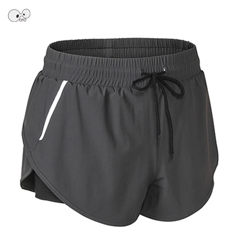 Шорты женские Светоотражающие на шнуровке короткие штаны 2 в 1 для бега и занятий