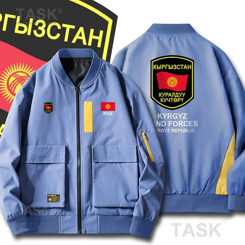 

Bomber Military Biker Jacket Army Kyrgyzstan Kyrgyz KG KGZ Printed Pilot Zipper Jacket Men Casual Tooling Spring Thin coats