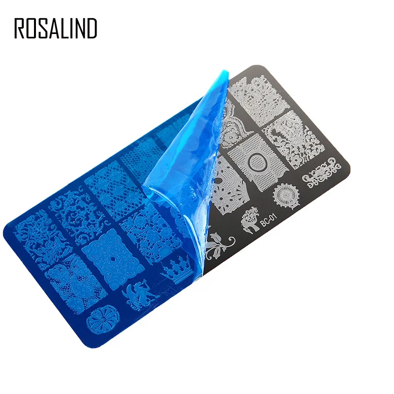 ROSALIND цветок DIY лак для штамповки прозрачный силиконовый штамп скребок крышка штамповки пластины-шаблоны инструменты для ногтей гель лак искусство