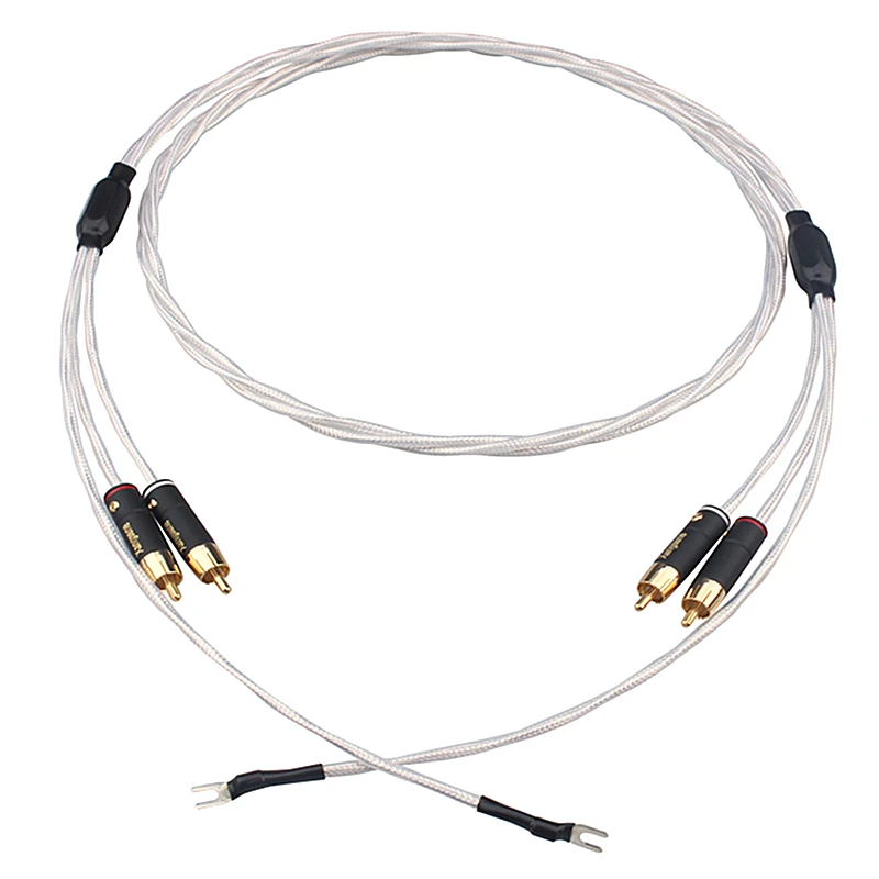 

HiFi hi-end Audio Connect Silver Reference interconnects RCA LP cable Tonearm with Ground Wire