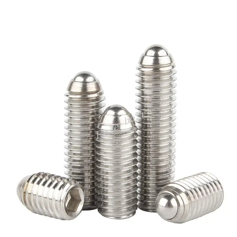 

1/2PCS M3 M4 M5 M6 M8 304 Stainless Steel Hex Socket Allen Spring Ball Plunger Grub Point Set Screw Bolt Hex Socket Screw