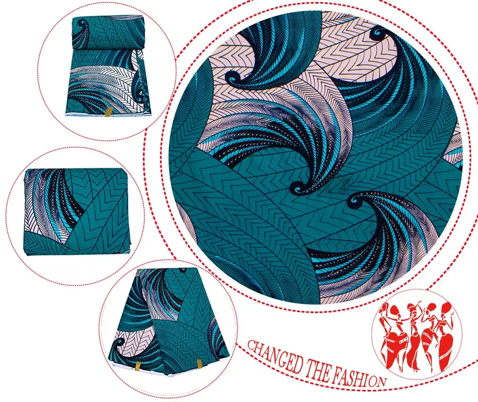 

Handmade DIY Plus Wax African Fabric Batik Painting Landscape Literary Fine Cotton Stitching Spring Dress 40FS1225