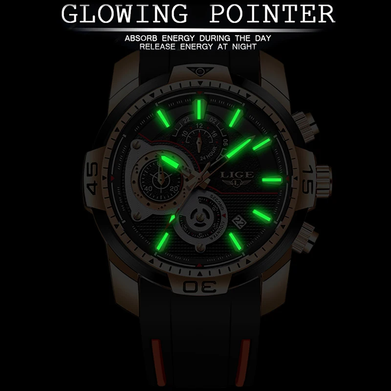 2019New LIGE Silicone Strap Men Watches Fashion Top Brand luxury Business Luminous Quartz Watch Casual Waterproof Date Clock | Наручные