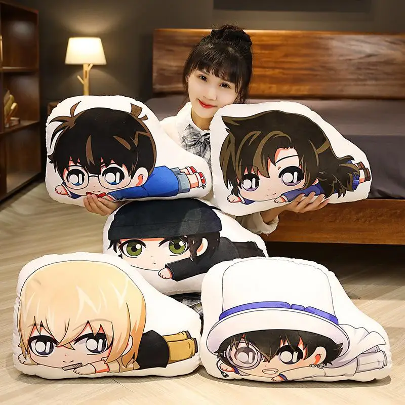 

Anime Detective Conan Cartoon Sofa Cushions Pillows Conan Edogawa Kaitou Kiddo Kawaii Manga Peripherals Stuffed Plush Doll Toys