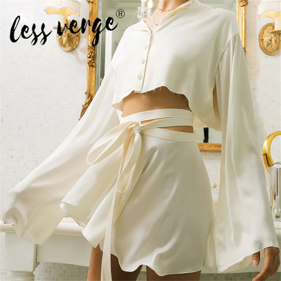 Модные женские комплекты Lessverge однотонный однобортный укороченный Топ с длинным