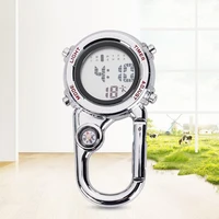 carabiner watch strap anti oxidation shock resistance with compass backpack belt pocket clip on watch for outdoor activities