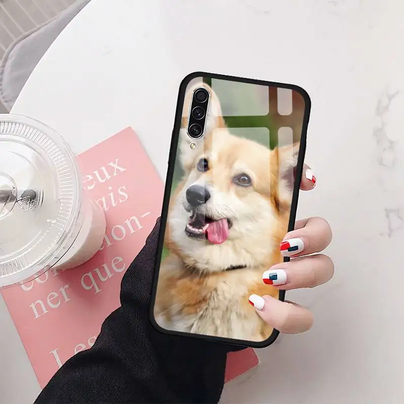 

Cute Corgi Dog Phone Case Tempered glass For Samsung S20 Ultra S7 edge S8 S9 S10 e plus note8 9 10 pro