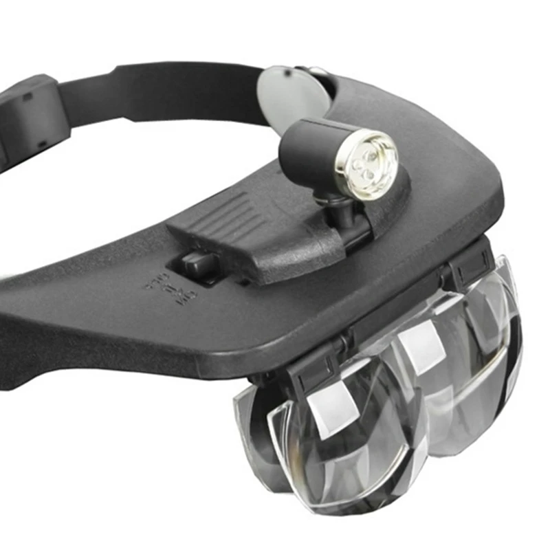 

81001-C Headband Magnifier Repairable Head-Mounted HD Magnifier with LED Light with 1.2X 1.8X 2.5X 3.5X Lens