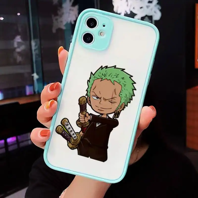 

Luffy Zoro Phone Cases Matte Transparent for iPhone 7 8 11 12 s mini pro X XS XR MAX Plus cover funda