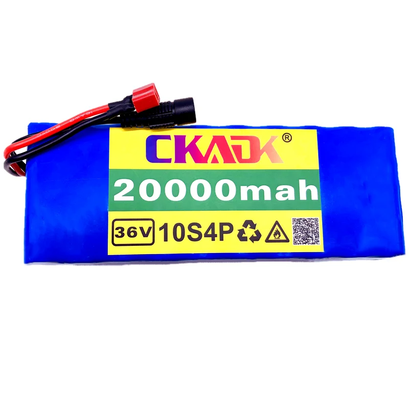 

2021 new CKADK 36V Battery 10S4P 36V 20Ah Battery 1000W High Power Battery 20000mAh Ebike Electric Bike Charger BMS
