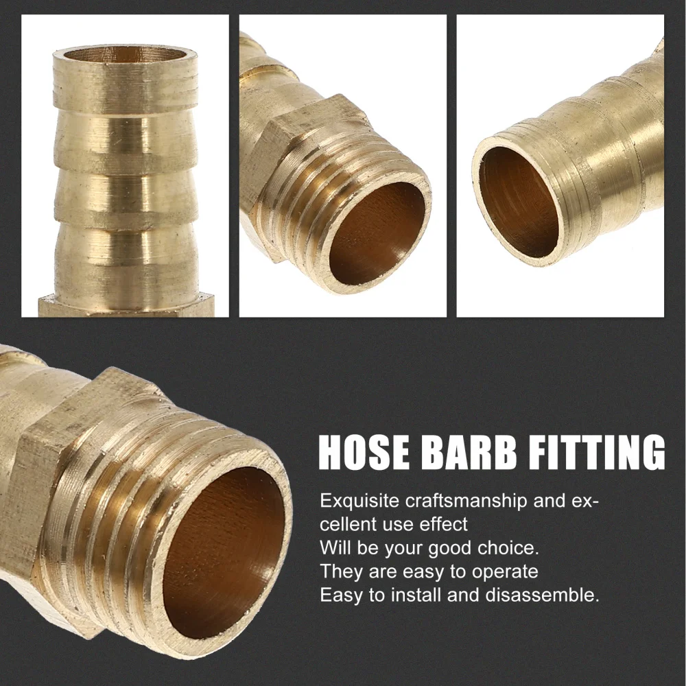 

12PCS Multi-purpose Air Hose Joint Anti-leak Hose Barb Joint Brass Pipe Joint