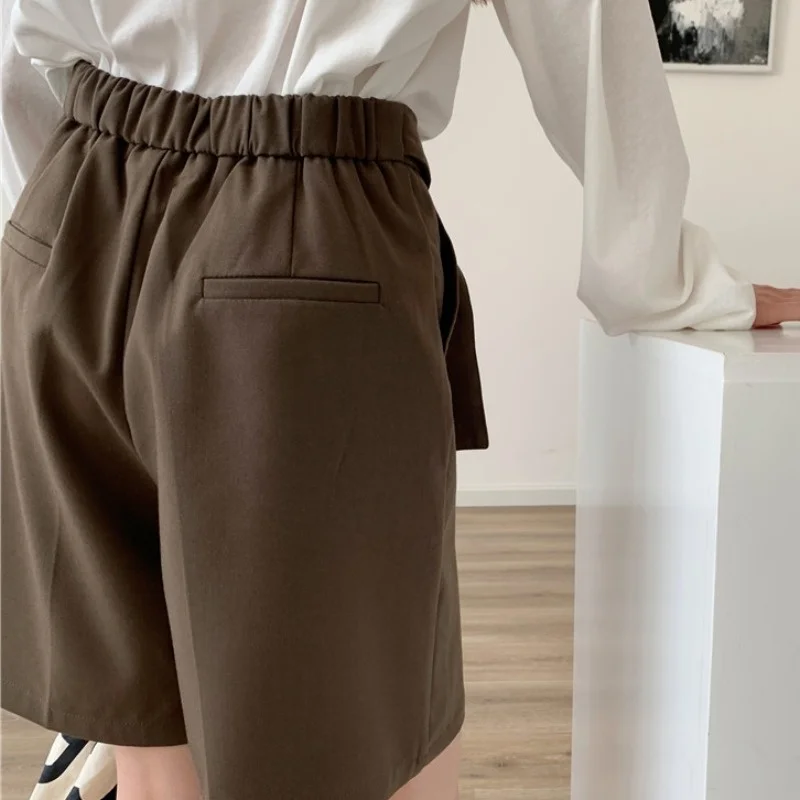 

High Waist Casual Loose Thin Suit Pants Thin Shorts Women 2021 New Korean Straight Wide Leg Pants Harajuku Y2k Pantalon Femme