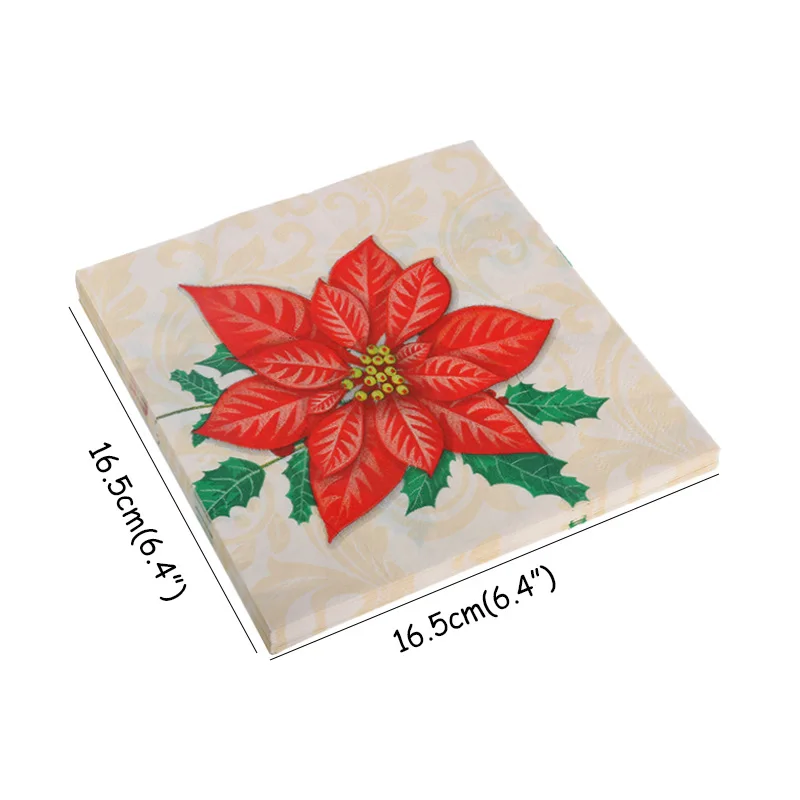 WEIGAO 20 шт салфетки с темой Рождества бумага Санта Клаус Снежинка Рождественский