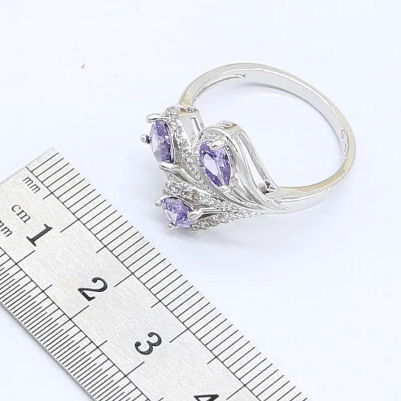 Фиолетовый полудрагоценный серебряный цвет искусственный браслет серьги