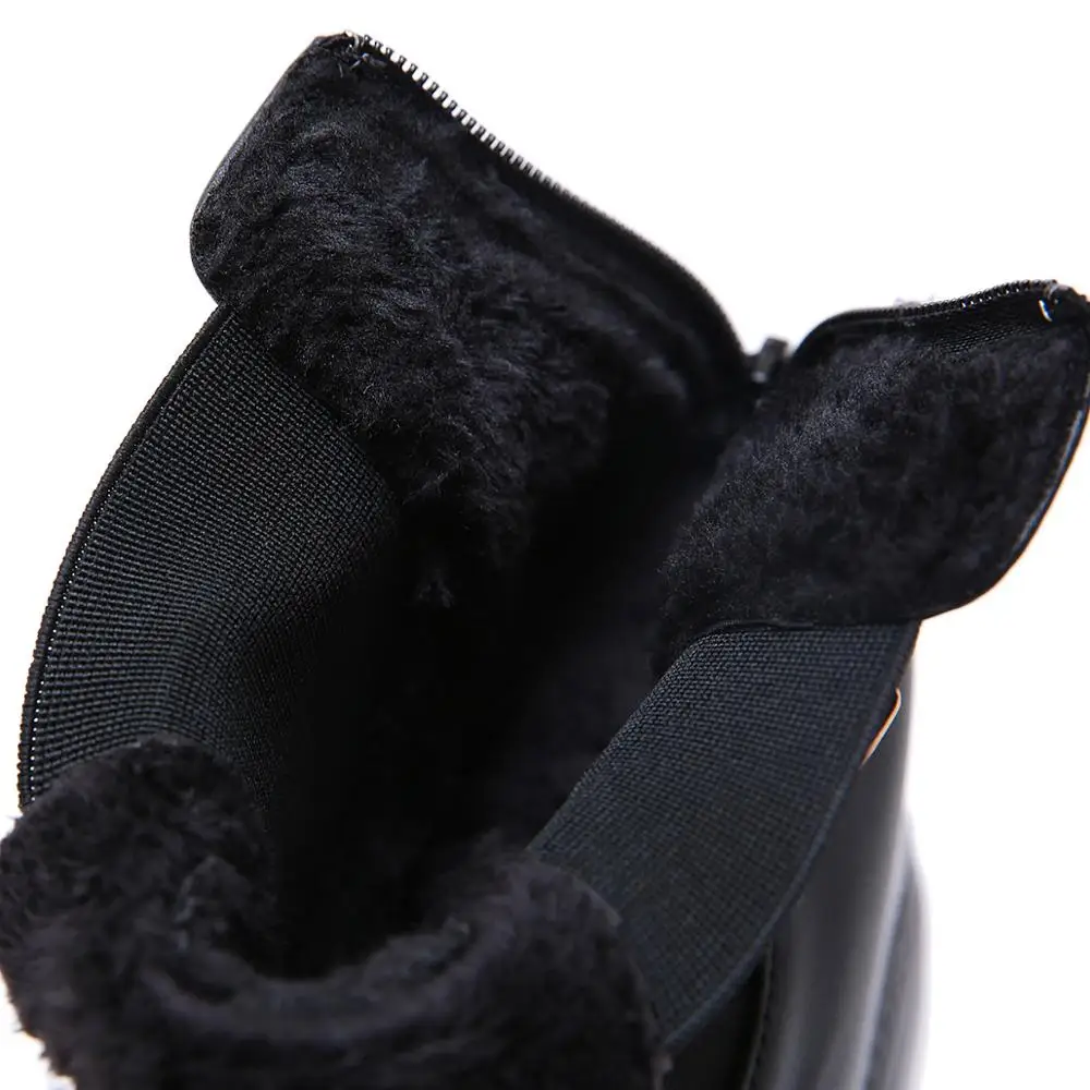 

NIUFUNI 2020 Women Ankle Boots Fashion Double Buckles Platform Boots Inner Increasing Shoes Ladies Short Plush Winter Boots