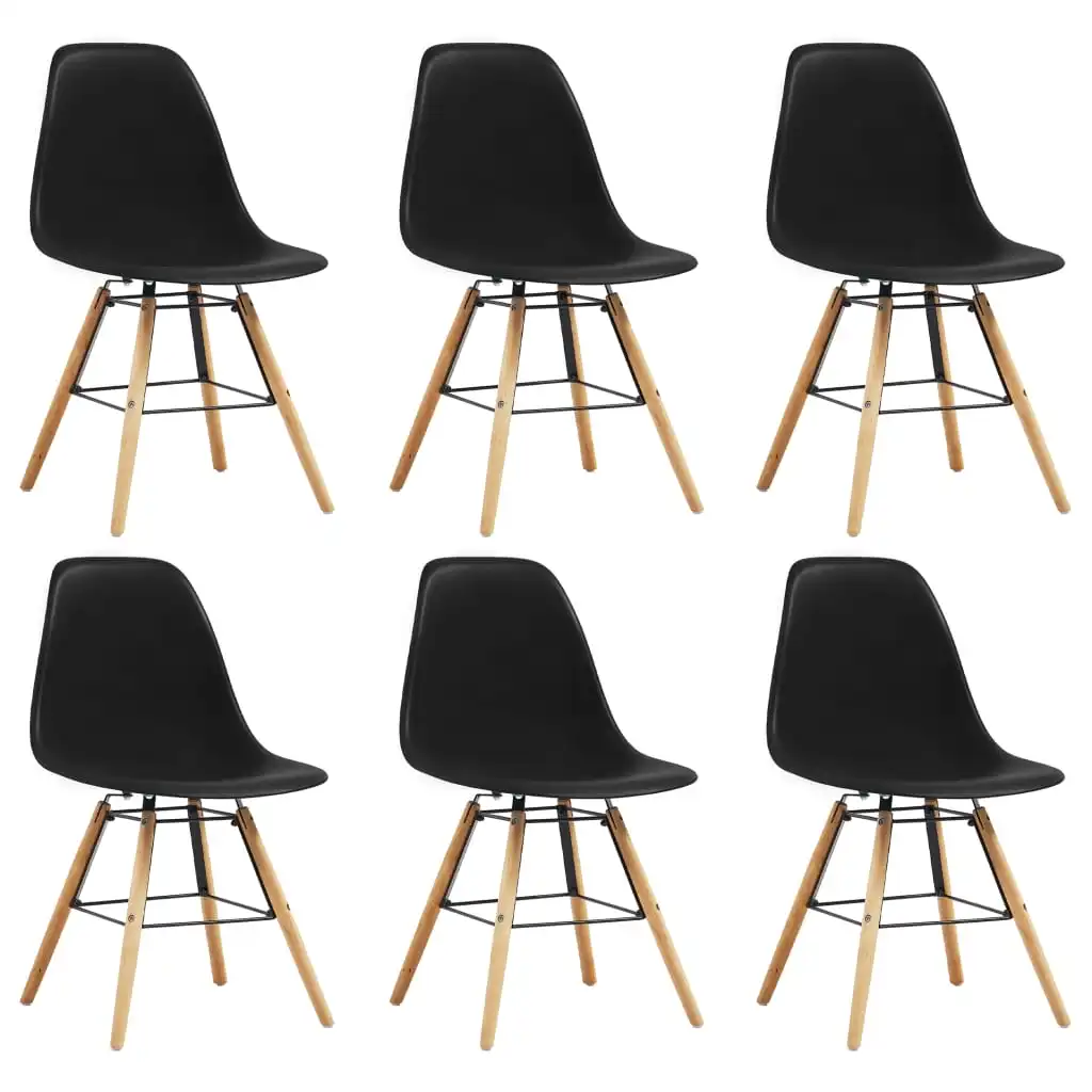 

Dining Chairs 6 pcs Black Plastic