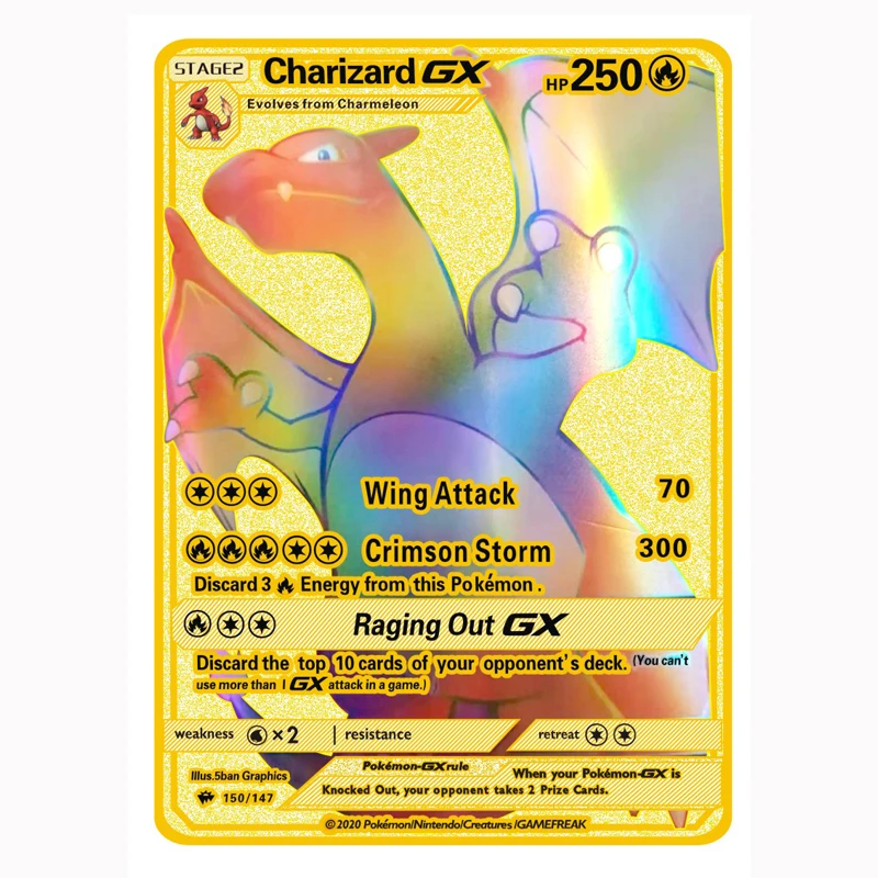 Карты Pokemon VMAX 11 видов Charizard Max на заказ металлические V Vmax cardrain Bow Gold Card-Hp 508 330 350