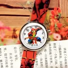 Детские часы Холодное сердце Disney, цветные светящиеся кварцевые часы с изображением Человека-паука для мальчиков и девочек, студенческие часы, подарок, наручные часы с ремешком
