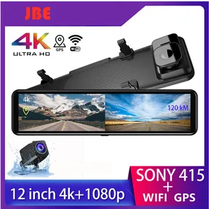 4k car video recorder 12 rearview mirror car dvr sony imx415 ultra hd 38402160p dash cam with gps night vision reverse camera free global shipping