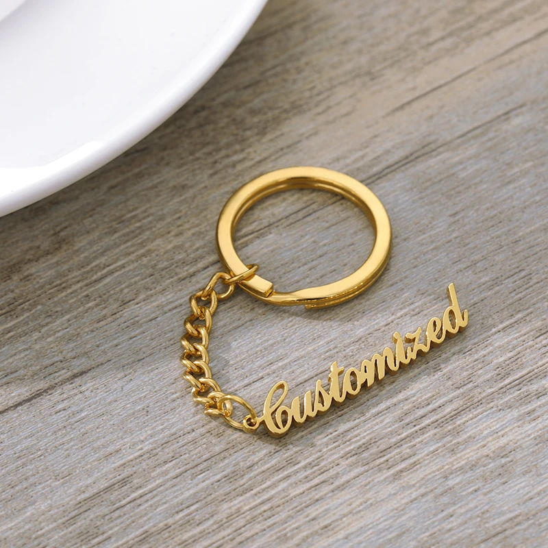 Заказные именные брелки Старый английский шрифт название брелок для женщин