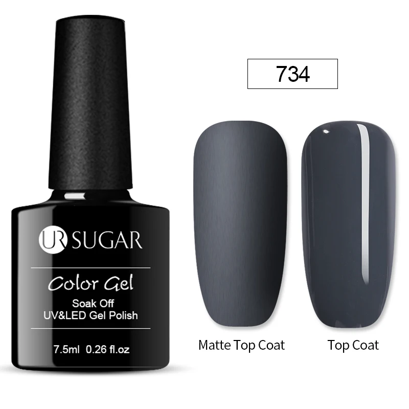 734 UR SUGAR матовый УФ-гель для ногтей матовое верхнее покрытие цветной УФ-гель Декоративный Лак для ногтей Гибридный отмачиваемый гель маникюрный лак Гель-лак - Цвет: 734