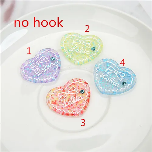 no hook 15cps/лот 31*27 мм модные блестящие плоские пластмассовые ювелирные изделия в форме сердца ожерелье Подвески на брелки для ключей для украшения своими руками - Окраска металла: no hook