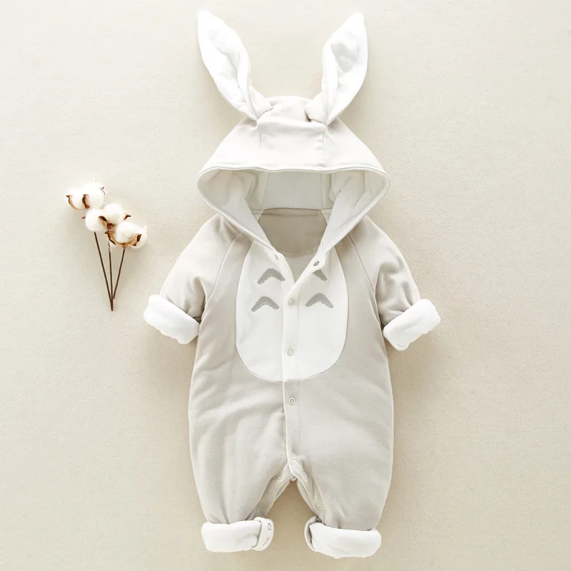 

Totoro Cotton Baby Onesies Soft and Comfortable Sweat-absorbent Baby with A Hat Out of The Jumpsuit Cartoon Kawaii Baby Onesies