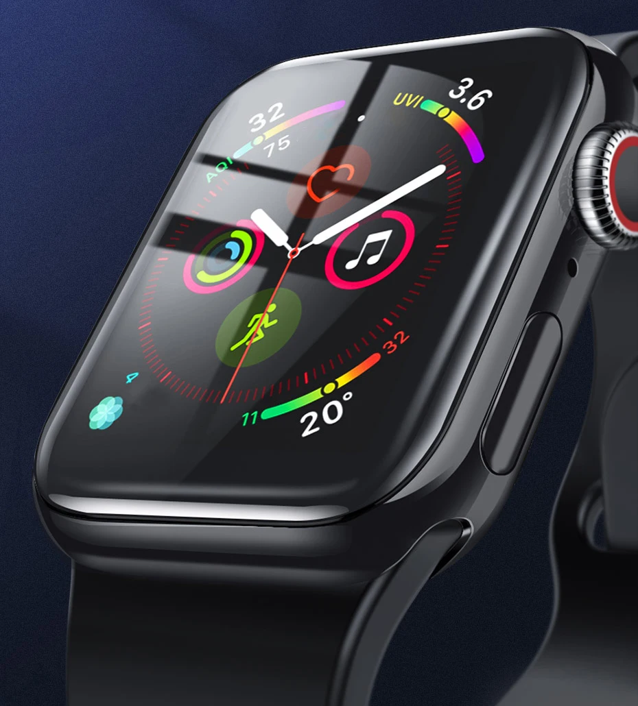Мягкое закаленное стекло Baseus 0,2 мм для iWatch 4 40 44 мм 3D изогнутое полное покрытие Защитная пленка для iWatch 3 2 1 38 42 мм стекло
