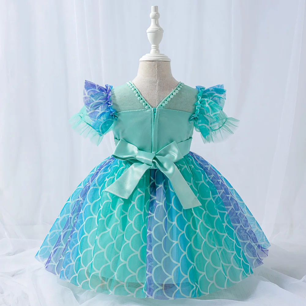 Летнее платье для девочек Одежда малышей Платье на крестины во-первых 1st день