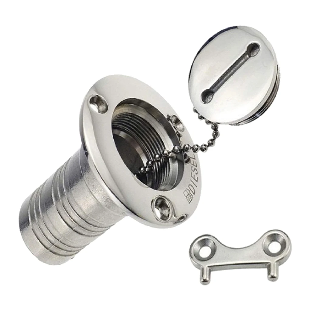 

Boat Diesel Tank Deck Fill/Filler Cap Key - 1-1/2 inch Diesel Marine 316 Stainless Steel Hardware for Yacht Caravan RV