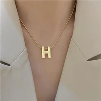 titanium steel big letter pendant necklace for women high grade new fashion jewelry