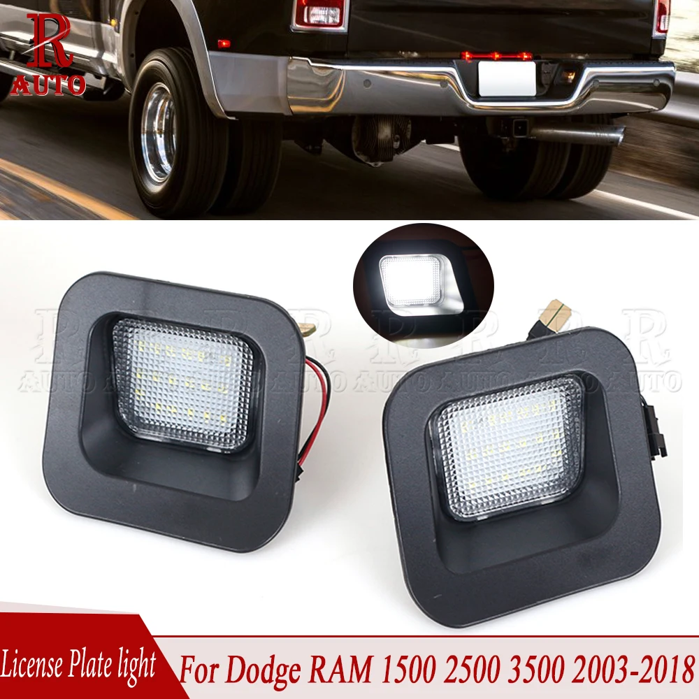 R-Auto 2 Pcs LED Rear License Plate Light Number Plate Lamp Car Styling For Dodge RAM 1500 2500 3500 2003 2004 2005 2006-2018