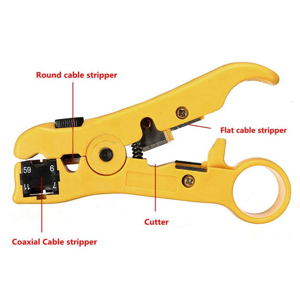 Плоский или круглый UTP Cat5 Cat6 коаксиальный инструмент для зачистки проводов