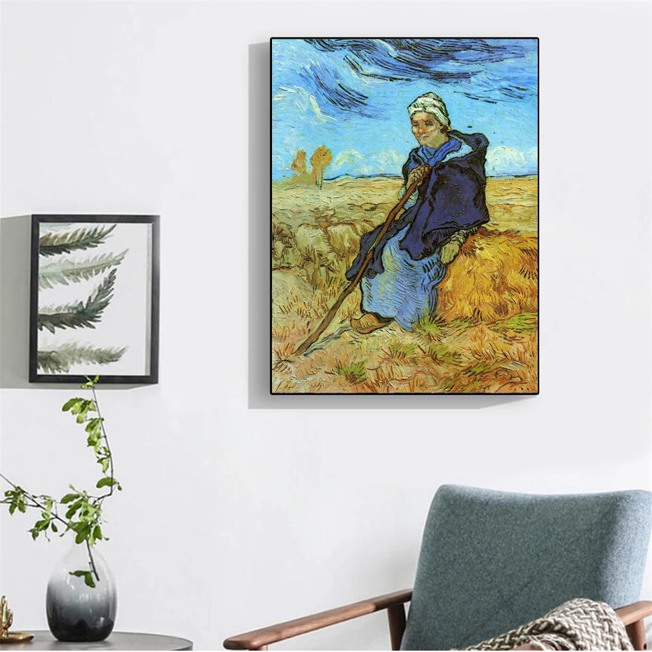 Rairee Van Gogh известная картина &quotПастушка&quot 5D DIY Алмазная вышивка Стразы Мозаика