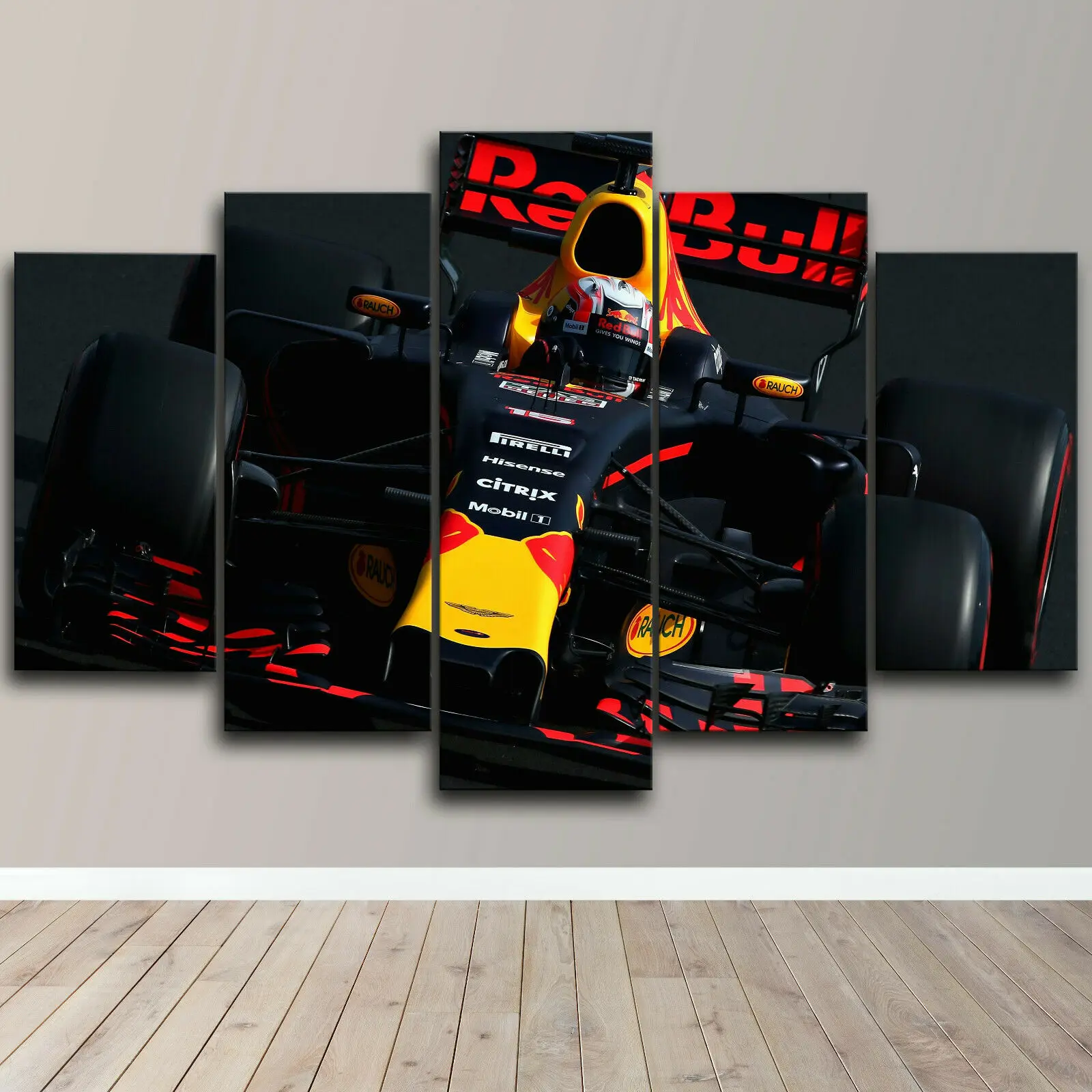 

No Framed Canvas 5Pcs F1 Formula Sports Racing Car Wall Art Posters Pictures Paintings Home Decor for Living Room Decoration