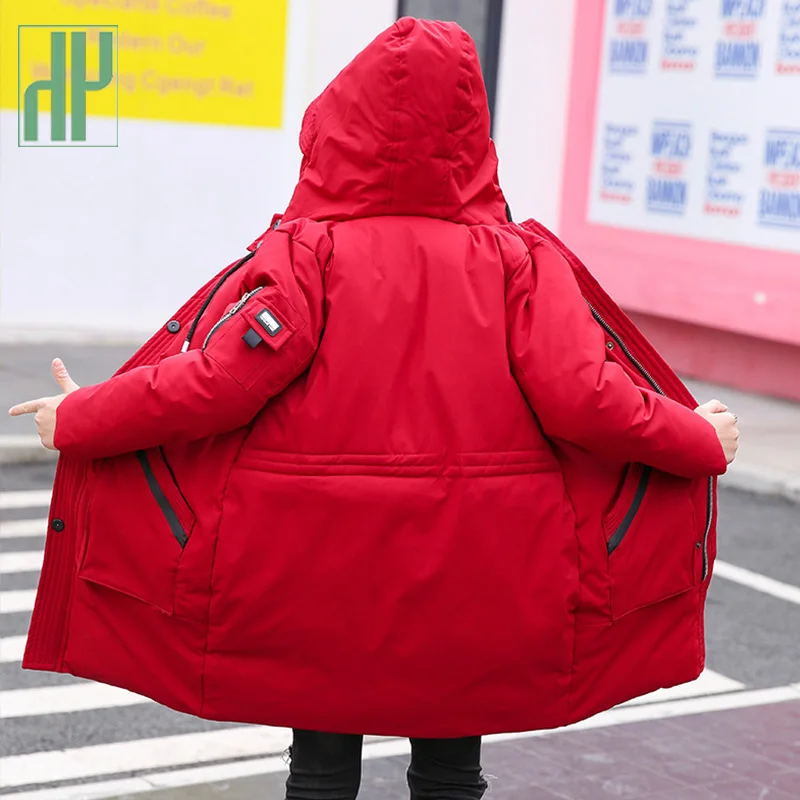 -30 Водонепроницаемая зимняя куртка для мальчиков теплая пуховая с хлопковой