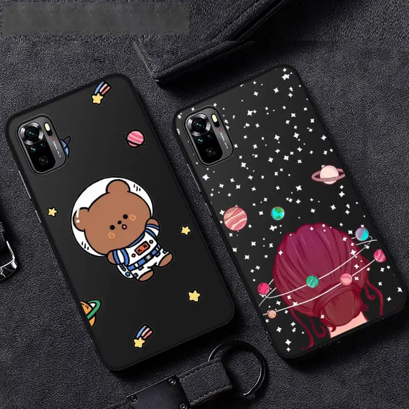 

Cute Cartoon Astronaut Planet Phone Case For Xiaomi Mi Redmi Note 8T 9T 9S 9A 10 7 8 9 Lite pro