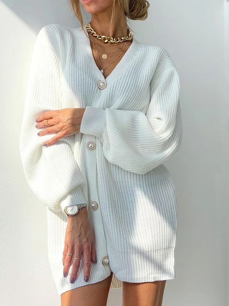 

Кардиган для женщин, свитер на пуговицах с жемчугом, кардиган, женский свитер, повседневные платья для женщин