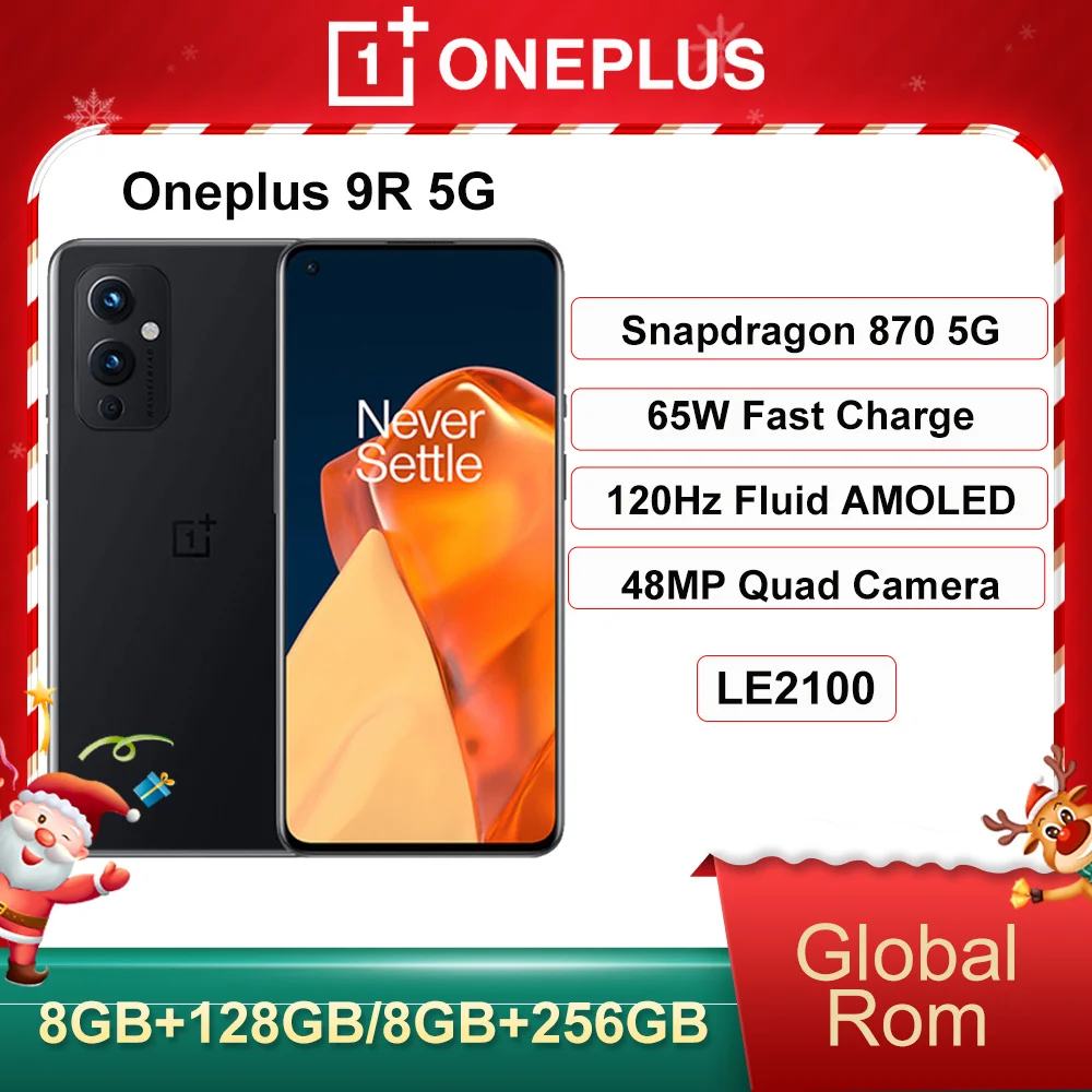 OnePlus teléfono móvil inteligente 9R con Android, Celular desbloqueado con 5G, 870 Snapdragon, carga rápida de 65W, soporte OTA y NFC, versión Global (0)
