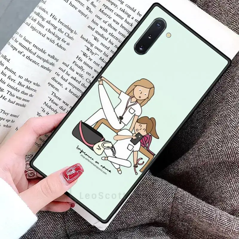 

Spain Cartoon Medicine Doctor Nurse Phone Case For Samsung Galaxy S8 S9 S10 Plus S10E Note 3 4 5 6 7 8 9 10 Pro Lite cover