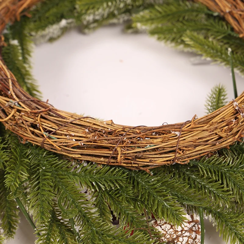 Новый Рождественский венок белый с фруктами домашний матовый Флокированный