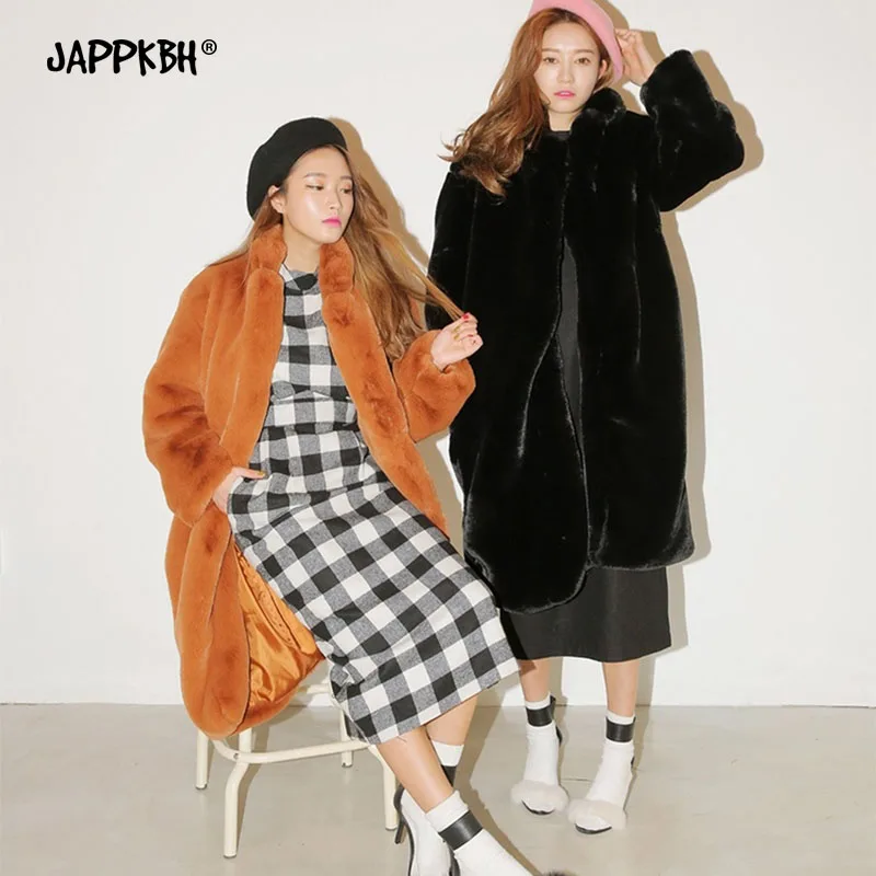 

Женское пальто из искусственного меха кролика Рекс, зимняя длинная куртка 2021, женское повседневное плотное теплое Свободное пальто, винтаж...