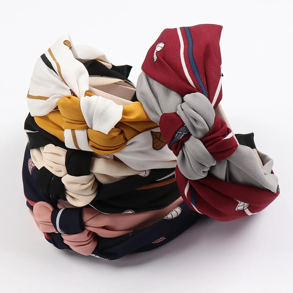 

Bohemia Style Hairband Top Knot Turban Elastic Hair Head Hoop Bands Accessories Headband for Women Girls Print headdress