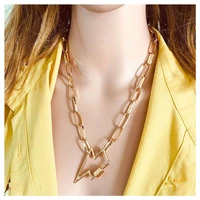 european and american fashion simple necklace lightning pentagram climbing buckle pendant necklace clavicle chain alloy