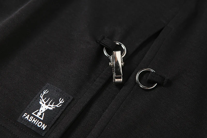 

Cool and hot black skirt in the long fried street essential punk style design sense metal button slit skirt female