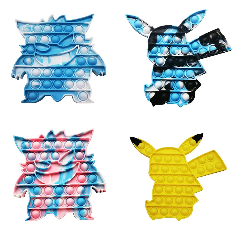 Pokemon Pikachu Pokemon PoppIt Anti estr&eacute;s empuje de aliviar Fidget para autismo juguetes sensoriales, juguete educativo-1