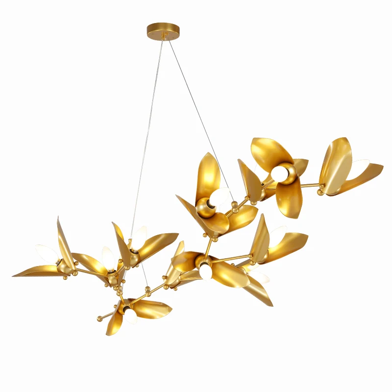 

Скандинавская люстра в современном минималистичном стиле, лампа для гостиной с золотым светом, роскошная креативная индивидуальная лампа ...